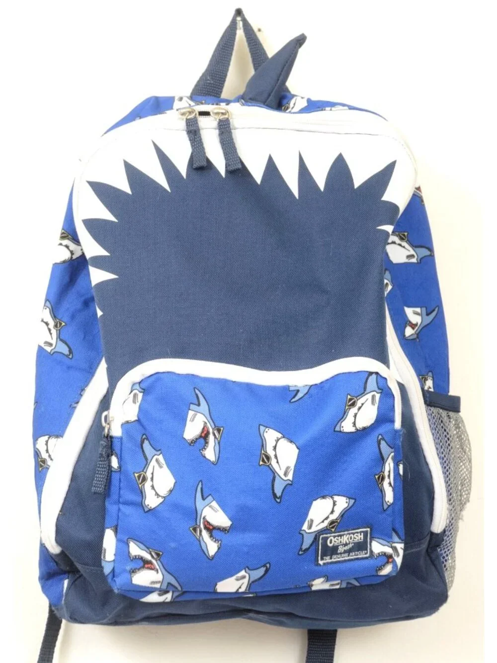 OshKosh B'gosh Children's Shark Backpack School Bag Blue Fin Full Size